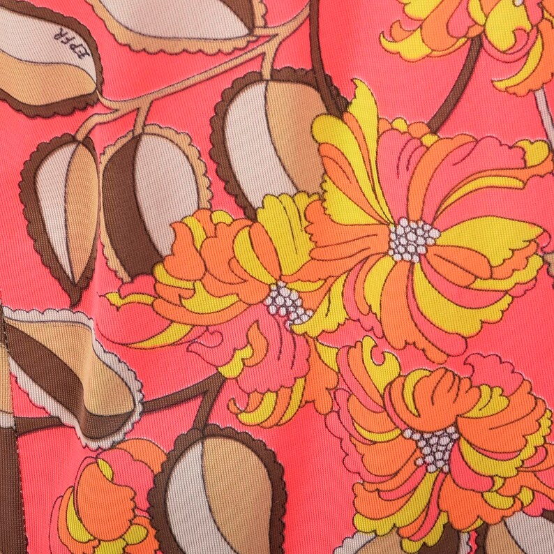 XS 1970s Pucci Slip Emilio Pucci Half Slip Vintage Lingerie Bright Colors Hippie Boho Vintage 70s Bold Pattern 70s Loungewear