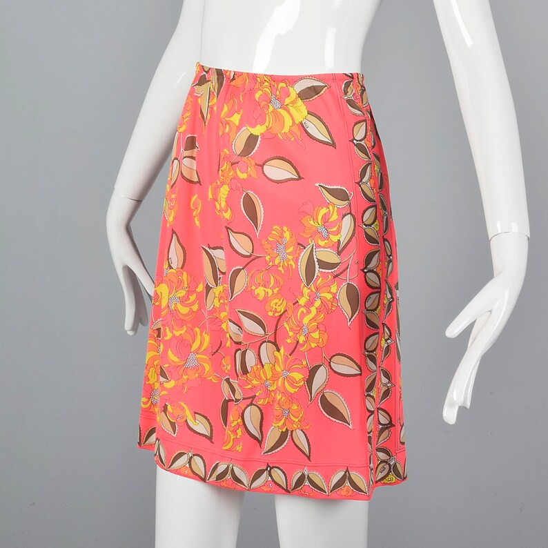 XS 1970s Pucci Slip Emilio Pucci Half Slip Vintage Lingerie Bright Colors Hippie Boho Vintage 70s Bold Pattern 70s Loungewear