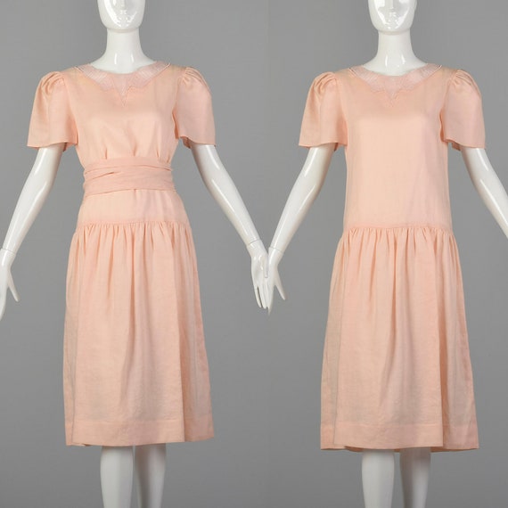 Small Albert Nipon 1980s Linen Dress - image 2
