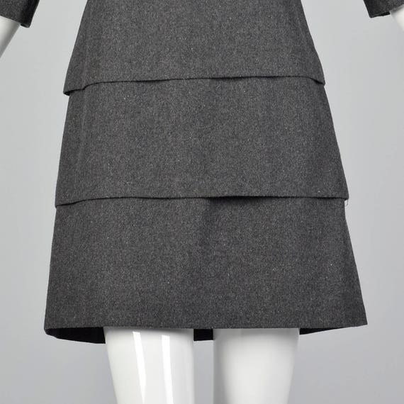 Miu Miu Layered Gray Wool Mini Dress - image 7