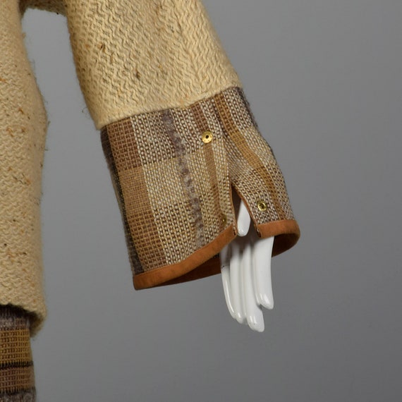 XS Off White Wool Tweed Skirt Set Chunky Brown St… - image 8