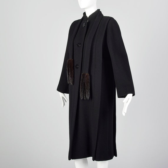 Small 1980s Pauline Trigere Coat Black Wool Winte… - image 3