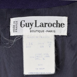 XS Guy Laroche Skirt Suit 1980s Plum Purple Wool Jacket Top Pencil Skirt Two Piece Set image 10
