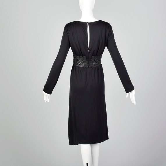 Large Cacharel Black Dress Silk Jersey 1990s Desi… - image 3