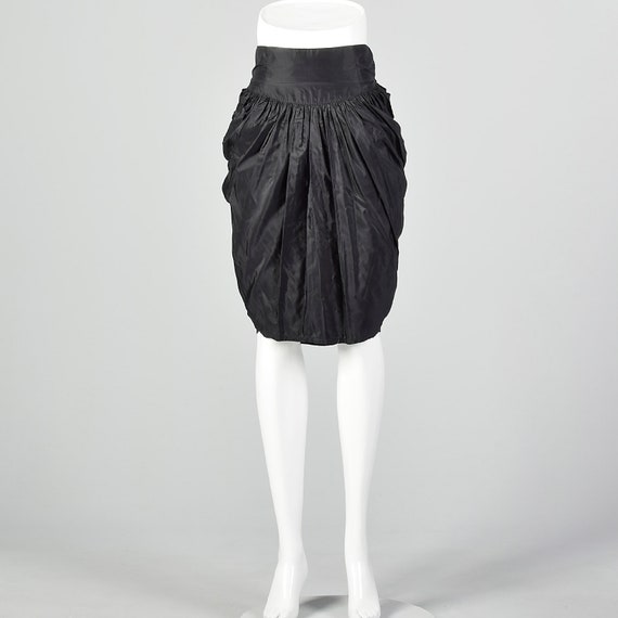 Small Lolita Lempicka 1990s Black Skirt Silk Mini - image 4