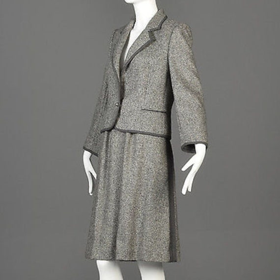 Louis Feraud Suit Louis Faraud Skirt Suit Gray Tw… - image 3