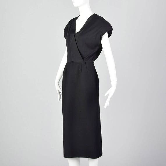 Small Geoffrey Beene Black Pencil Dress Simple Vi… - image 3