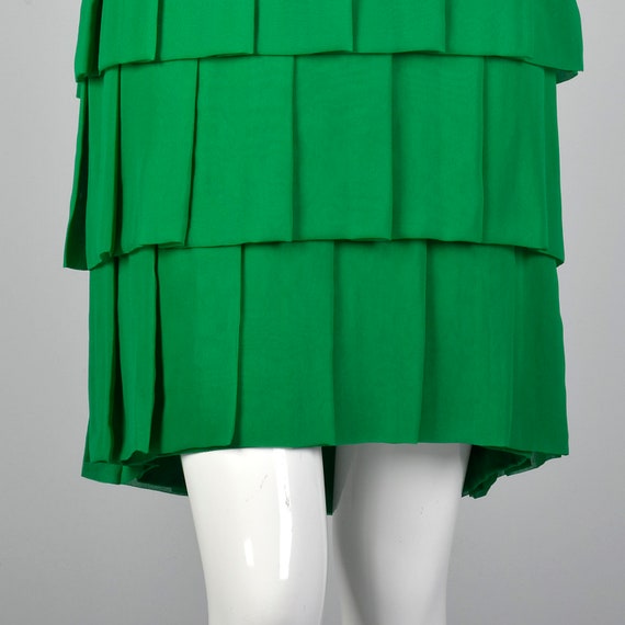 Small Galanos 1980s Emerald Green Silk Dress Vint… - image 7