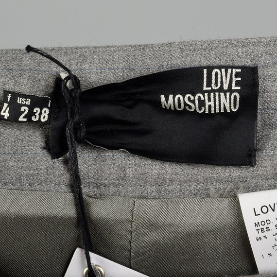 XS Love Moschino Deadstock Pencil Skirt Gray Wool Skirt Moschino