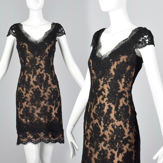 oscar de la renta black cocktail dress