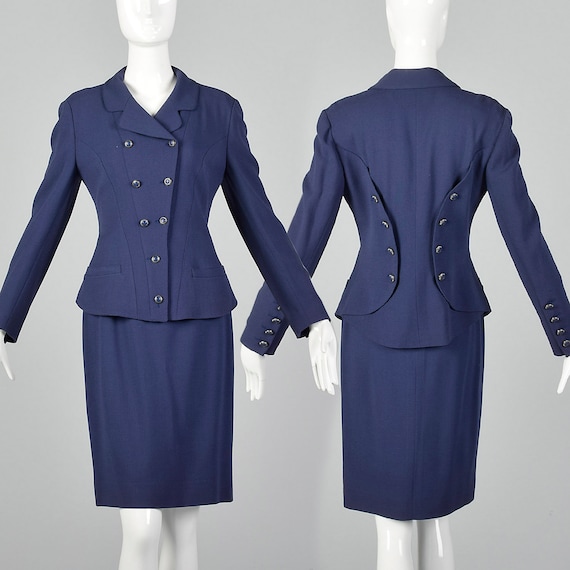 Small Karl Lagerfeld 1990s Skirt Suit Vintage Hour