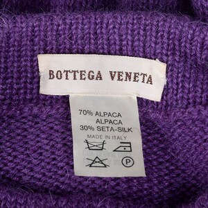 Medium 1980s Bottega Veneta Mohair Silk Purple Cable Knit Sweater Wool Separates Silk Separates Long Sleeves Drop Shoulders Vintage image 10