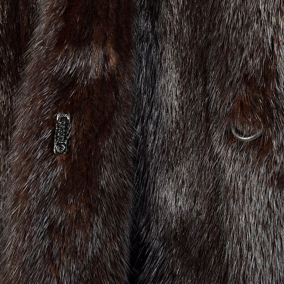 XL Fur Coat Mink Full Length Chocolate Brown Long… - image 7