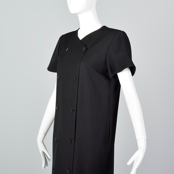 Medium Valentino Black Sack Dress Pleated Back Do… - image 4