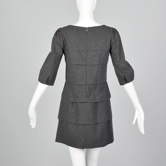 Miu Miu Layered Gray Wool Mini Dress - image 3