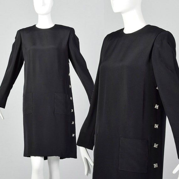 Small Michael Novarese Black Dress Loose Fit Tuni… - image 1