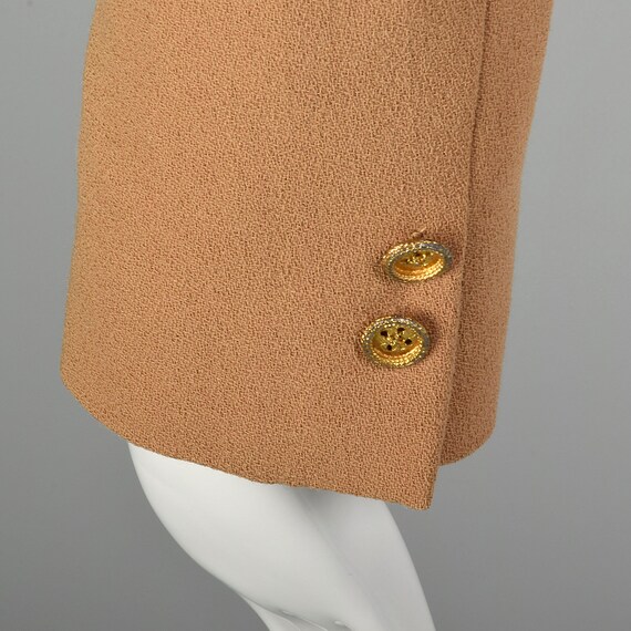 Small 1970s Camel Crepe Jacket with Belt Saks Fif… - image 8