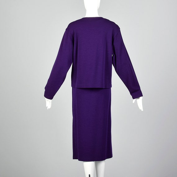 Small Oscar de la Renta Two Piece Set Purple Knit… - image 4