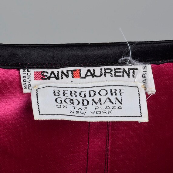 Small Yves Saint Laurent Rive Gauche Satin Skirt … - image 5