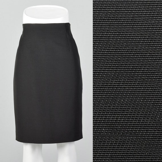 Medium 1990s Jil Sander Black Pencil Skirt Wool C… - image 1