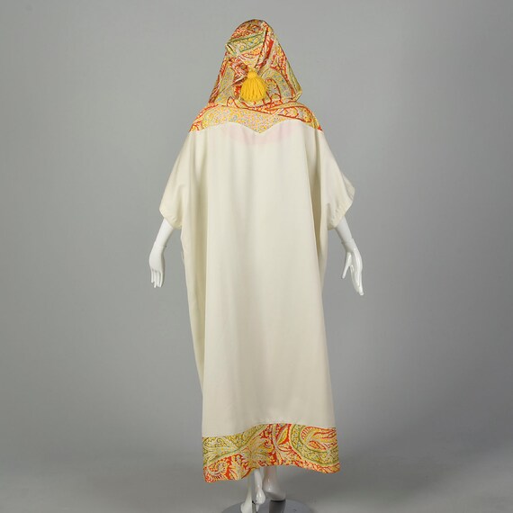 1970s Hooded Bohemian Kaftan Loose Maxi Dress Cas… - image 2