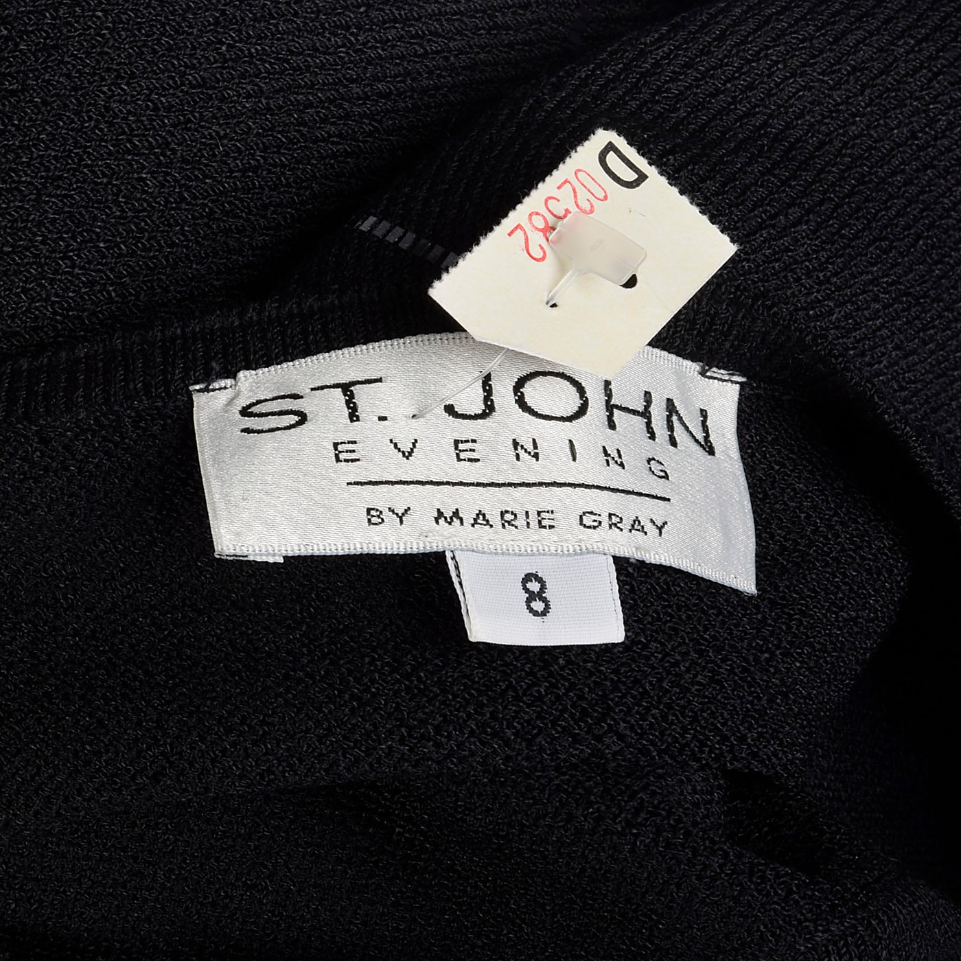 Medium 1990s St John Evening Deadstock Black Knit Dress Sequin Trim ...