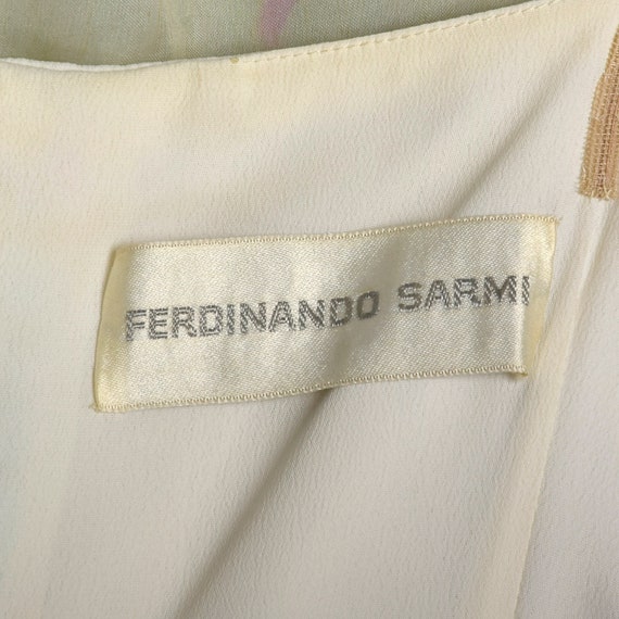 Medium Ferdinando Sarmi Gown 1970s Watercolor Pri… - image 10