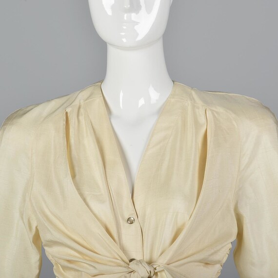 Small Thierry Mugler Draped Silk Dress Summer Dre… - image 7