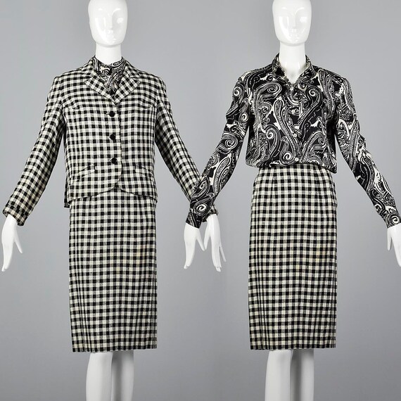 XXS Rudi Gernreich Skirt Suit Black & White Check
