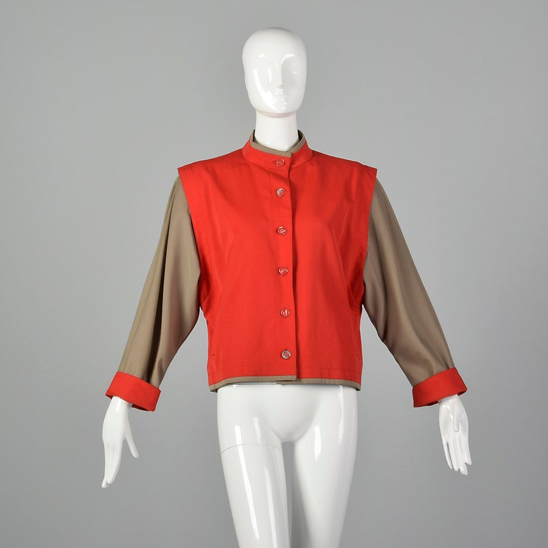 Medium Louis Feraud 1980s Color Block Jacket Vintage Feraud Jacket Spring Jacket Color Block Coat Red Jacket image 3