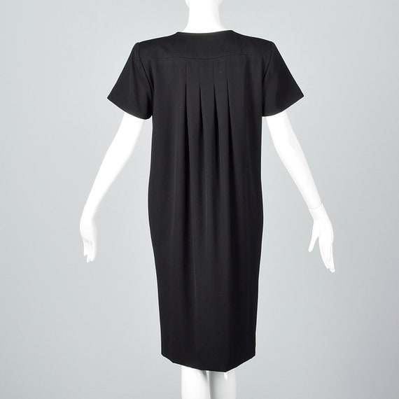 Medium Valentino Black Sack Dress Pleated Back Do… - image 3