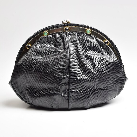 Judith Leiber INCREDIBLE SNAKESKIN BLACK PURPLE Bag Purse CLUTCH PYTHON  COBRA | eBay