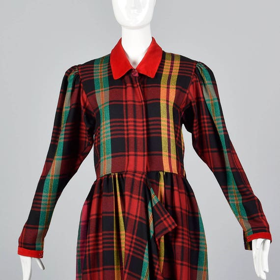 Kenzo Tartan Plaid Wool Dress Avant Garde Grunge … - image 5