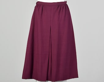 Small 1970s Donald Skirt Purple A-line Pleat Front Lightweight Skirt
