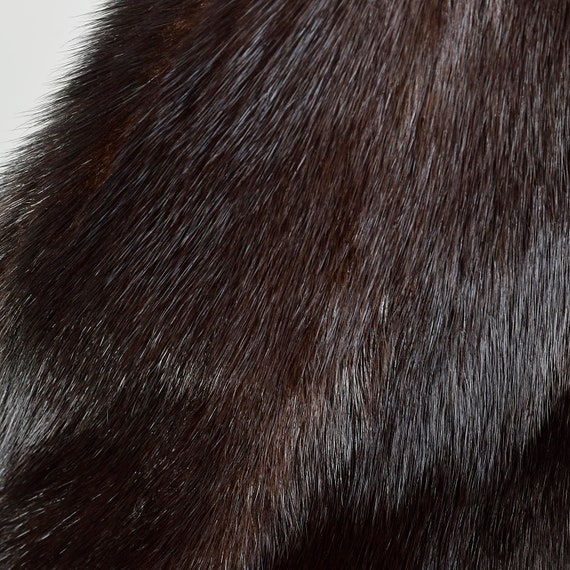 XL Fur Coat Mink Full Length Chocolate Brown Long… - image 8