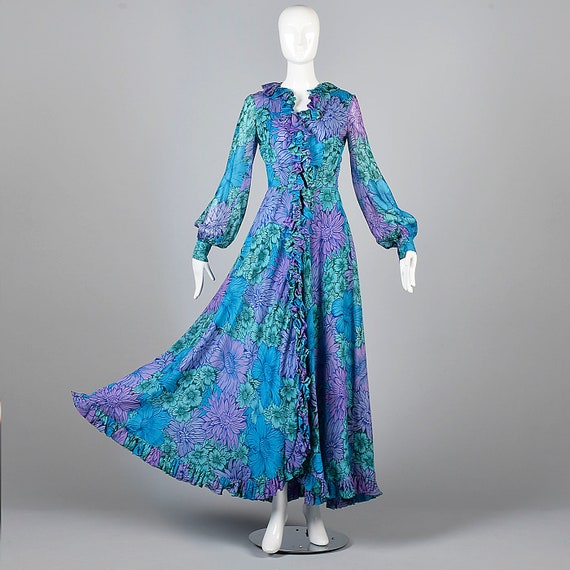 Small La Mendola Flowy Maxi Dress Long Sleeve Sil