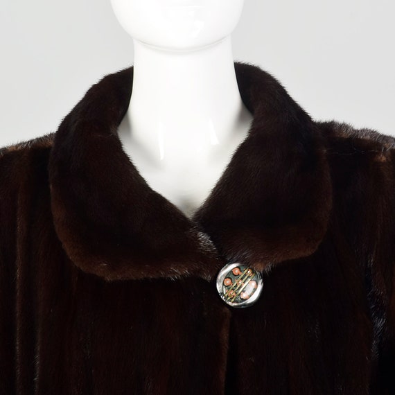 XL Fur Coat Mink Full Length Chocolate Brown Long… - image 4