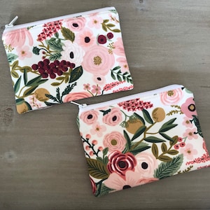 Handmade zipper pouch - rifle paper co - pouch - accessory bag - makeup bag - - zipper pouch - zipper bag