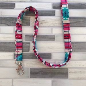 Serape lanyard - Handmade - handmade lanyard- western lanyard - fiesta stripe lanyard - floral lanyard - skinny lanyard