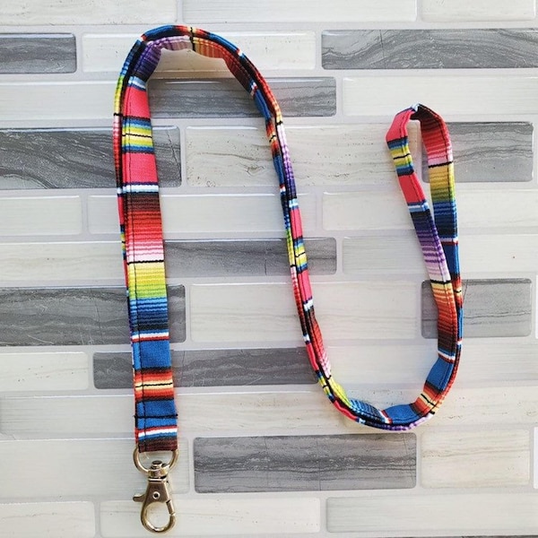 Lanyard - Serape lanyard - Handmade - handmade lanyard- western lanyard - fiesta stripe lanyard - floral lanyard