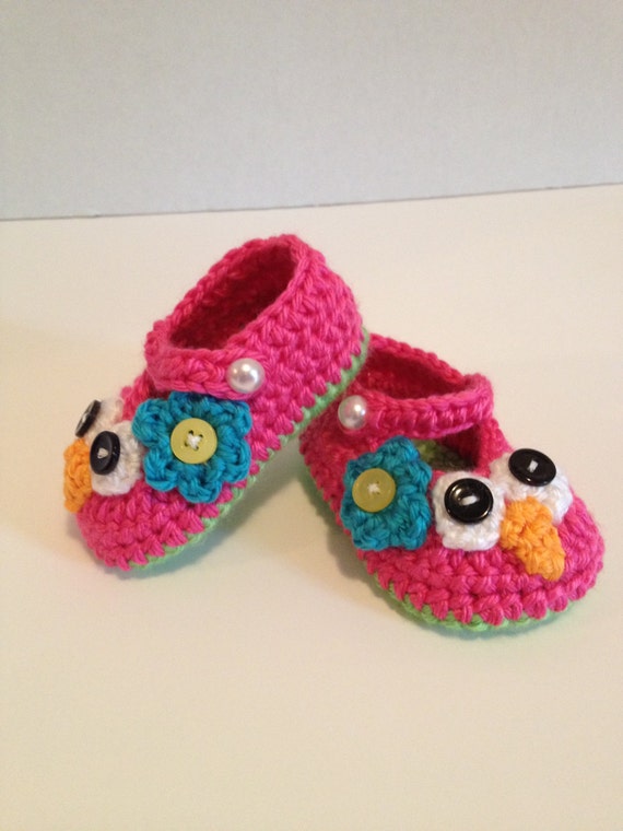 Crochet Baby Booties Owl Maryjanes 0-3 Months | Etsy
