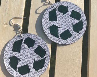 RECYCLE paper bead earrings