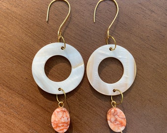 Ring and stone earrings