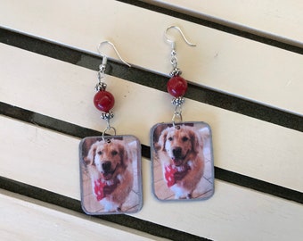 Customizable Recycled Pet Photo Earrings