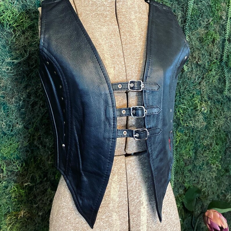 1990s Studded Buckle Leather Vest
