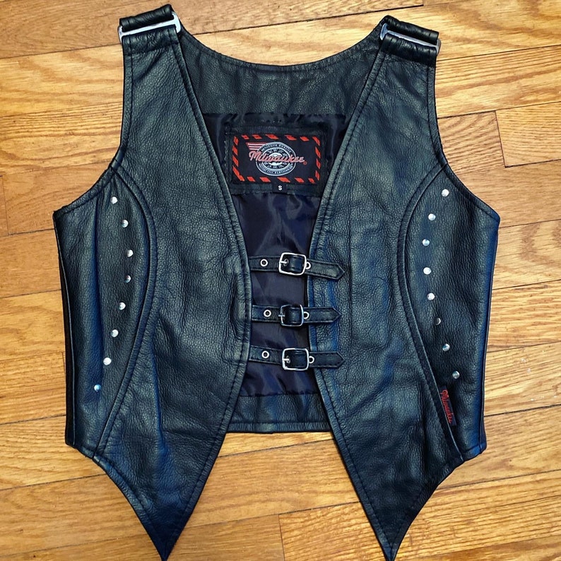 1990s Studded Buckle Leather Vest