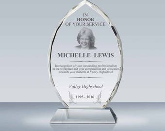 Personalized Crystal Award Plaque, Employee Recognition Gift