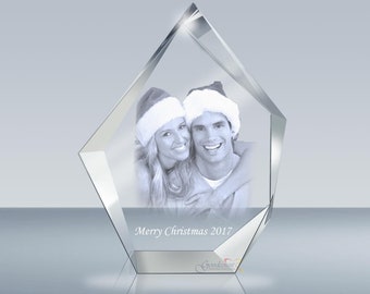 3D Laser Etched Photo Crystal, Personalized Picture Gift