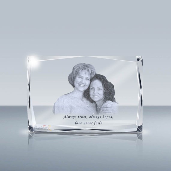 Custom Laser Etched Crystal Cube 6