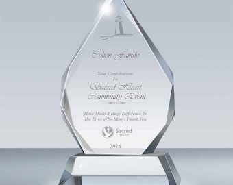 Personalized Crystal Award Plaque, Employee Recognition Gift